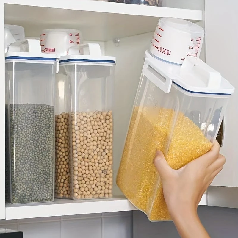 1 Stück Süßigkeiten-Organizer mit großer Kapazität, feuchtigkeitsbeständige, versiegelte Aufbewahrungsbox für Reis, Müsli, Getreide, Mehl, Hundefutter, Tiernahrung, luftdichter Reisspender für den Haushalt, Küchenbedarf für zu Hause