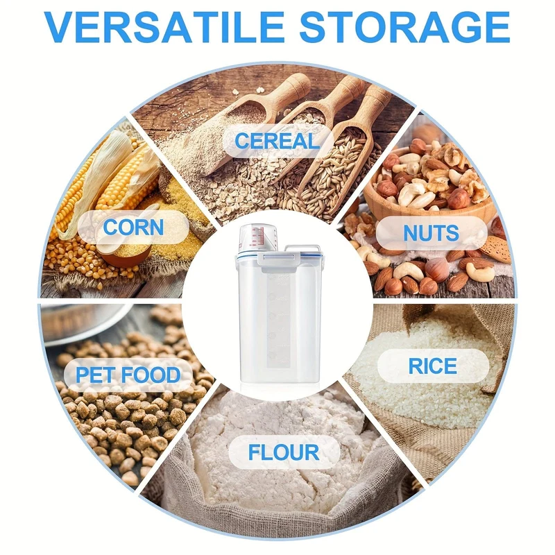 1 Stück Süßigkeiten-Organizer mit großer Kapazität, feuchtigkeitsbeständige, versiegelte Aufbewahrungsbox für Reis, Müsli, Getreide, Mehl, Hundefutter, Tiernahrung, luftdichter Reisspender für den Haushalt, Küchenbedarf für zu Hause