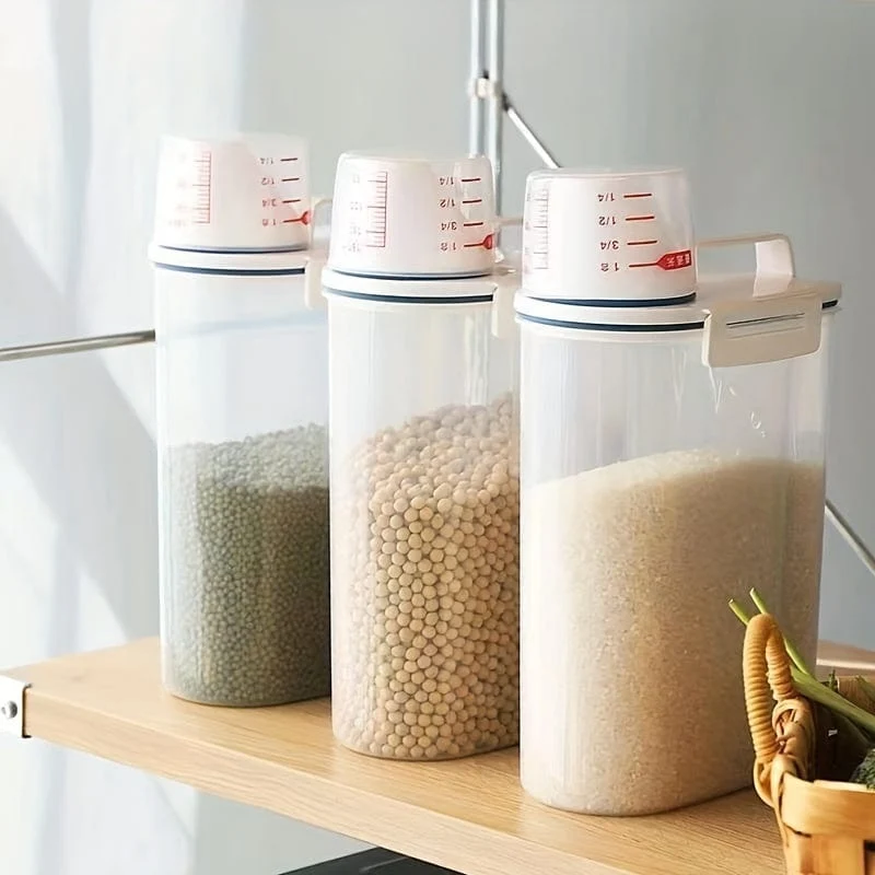 1 Stück Süßigkeiten-Organizer mit großer Kapazität, feuchtigkeitsbeständige, versiegelte Aufbewahrungsbox für Reis, Müsli, Getreide, Mehl, Hundefutter, Tiernahrung, luftdichter Reisspender für den Haushalt, Küchenbedarf für zu Hause