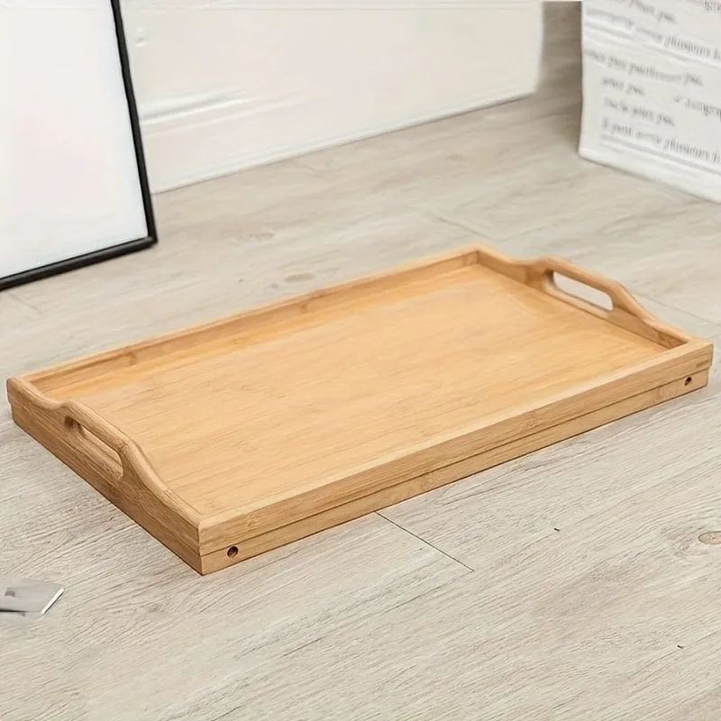 1-teiliges Betttischtablett aus Holz mit klappbaren Beinen, Frühstückstablett, Snacktablett, Arbeitstisch, Arbeitstisch, Laptoptisch, multifunktionales Holztablett für Picknick, Camping, Wohnheim, Sofa, Bett, Essen und Arbeiten, Tischdekoration