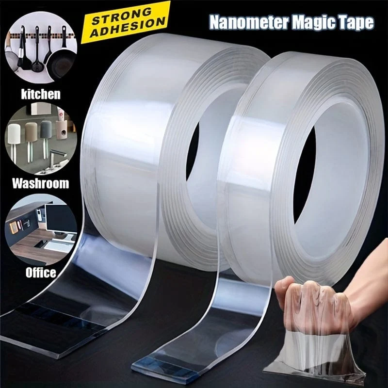 1 Rolle, Mehrzweck-Montageband für hohe Beanspruchung – entfernbares Acrylklebeband zum Kleben von Gegenständen – wiederverwendbares transparentes Klebeband für den Hausgebrauch – 1/2/3/5 m Rollen