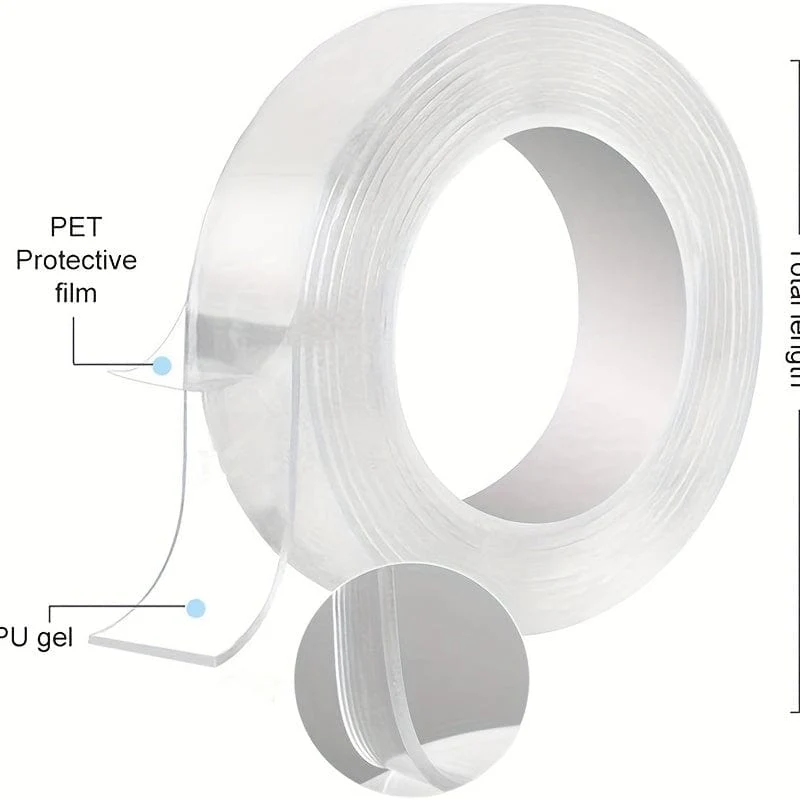 1 Rolle, Mehrzweck-Montageband für hohe Beanspruchung – entfernbares Acrylklebeband zum Kleben von Gegenständen – wiederverwendbares transparentes Klebeband für den Hausgebrauch – 1/2/3/5 m Rollen