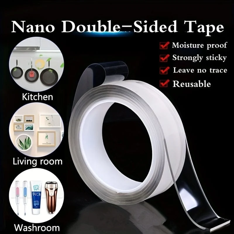 1 Rolle, Mehrzweck-Montageband für hohe Beanspruchung – entfernbares Acrylklebeband zum Kleben von Gegenständen – wiederverwendbares transparentes Klebeband für den Hausgebrauch – 1/2/3/5 m Rollen