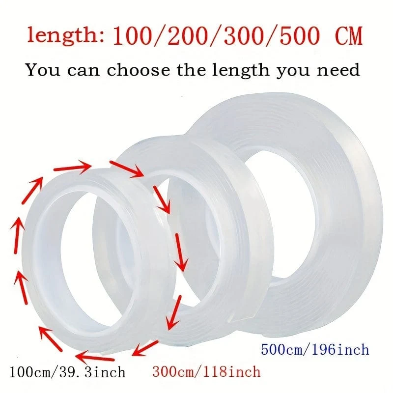 1 Rolle, Mehrzweck-Montageband für hohe Beanspruchung – entfernbares Acrylklebeband zum Kleben von Gegenständen – wiederverwendbares transparentes Klebeband für den Hausgebrauch – 1/2/3/5 m Rollen