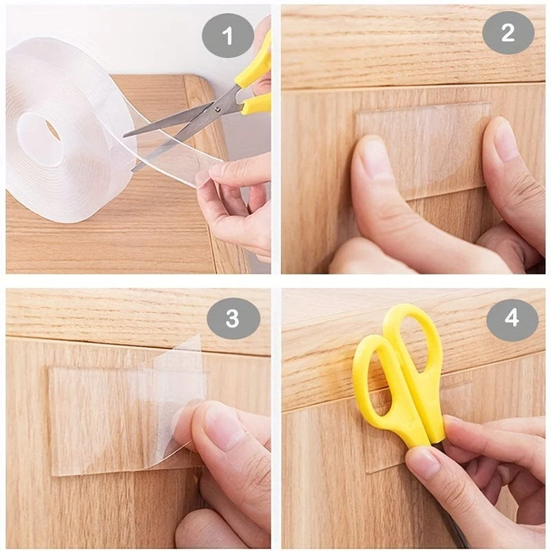 1 Rolle, Mehrzweck-Montageband für hohe Beanspruchung – entfernbares Acrylklebeband zum Kleben von Gegenständen – wiederverwendbares transparentes Klebeband für den Hausgebrauch – 1/2/3/5 m Rollen