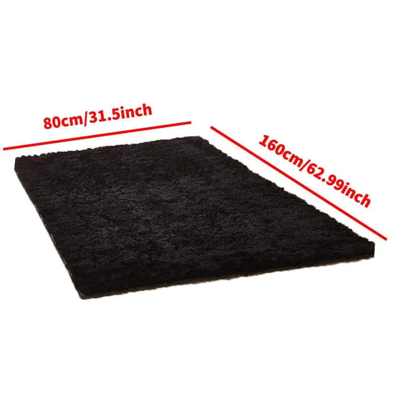 1 Stück, flauschiger Teppich, schwarze Shag-Teppiche, extra weiche und zottelige Teppiche, flauschige Innenteppiche für Schlafzimmer, Wohnzimmer, Heimteppich, Outdoor-Teppich, Heimdekoration