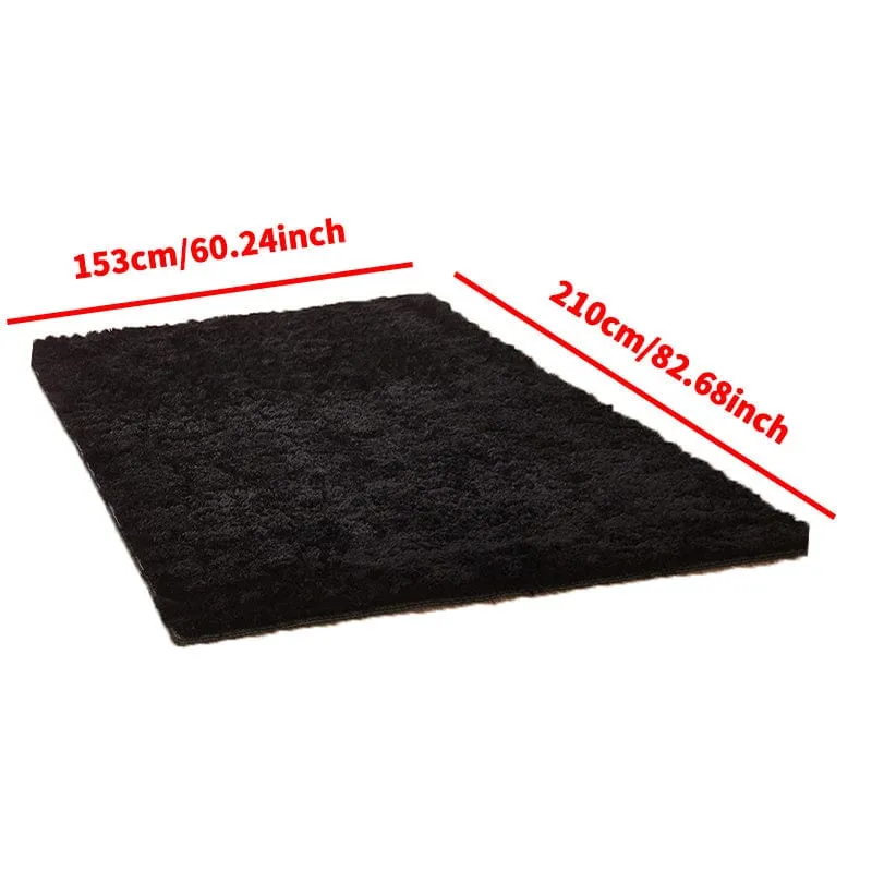 1 Stück, flauschiger Teppich, schwarze Shag-Teppiche, extra weiche und zottelige Teppiche, flauschige Innenteppiche für Schlafzimmer, Wohnzimmer, Heimteppich, Outdoor-Teppich, Heimdekoration