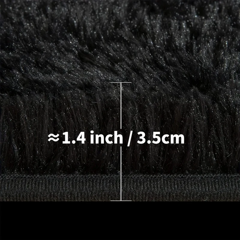1 Stück, flauschiger Teppich, schwarze Shag-Teppiche, extra weiche und zottelige Teppiche, flauschige Innenteppiche für Schlafzimmer, Wohnzimmer, Heimteppich, Outdoor-Teppich, Heimdekoration