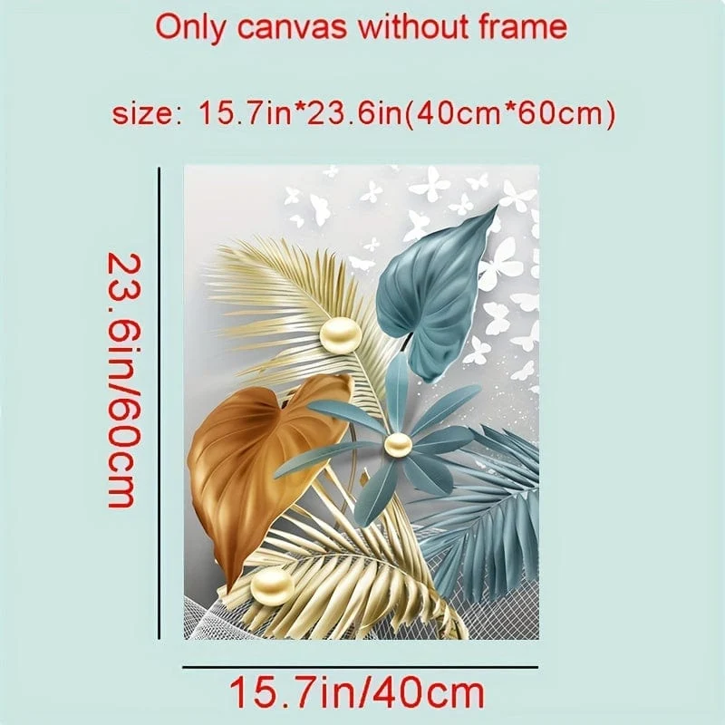 3 stücke 15.7*23.6 in/40cm * 60cm Rahmenlose Moderne Goldene Schmetterling Blätter Wand Kunst Leinwand Malerei kunst Für Wohnzimmer Cuadros Decor Kein Rahmen