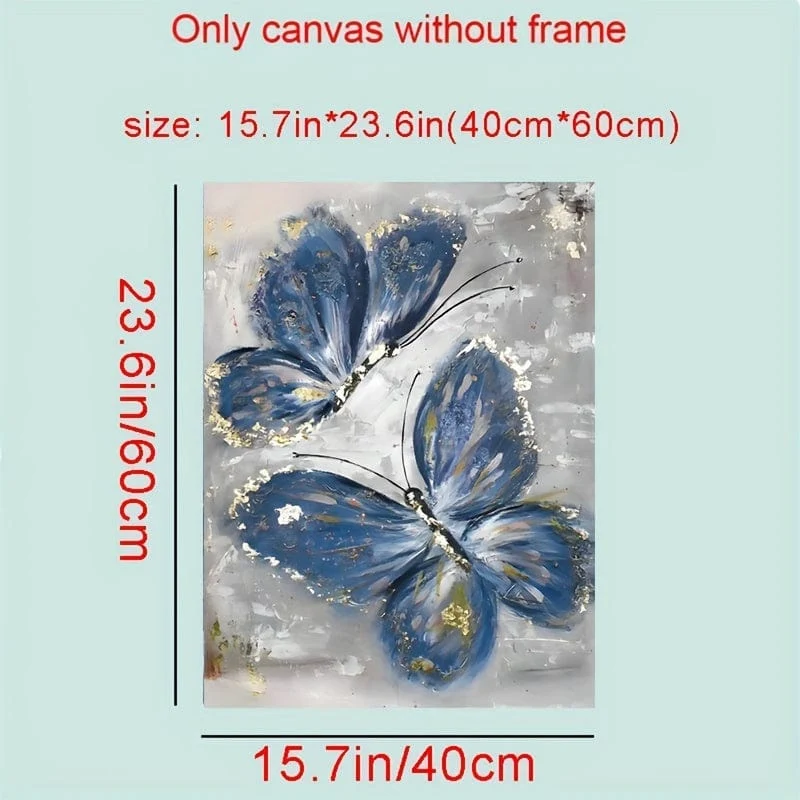 3-tlg., Luxus-Ölgemälde mit Blumen und Schmetterlingen, Wandkunst, Leinwandgemälde zur Wohnzimmerdekoration – 15.7 x 23.6 cm (40 x 60 Zoll), kein Rahmen erforderlich