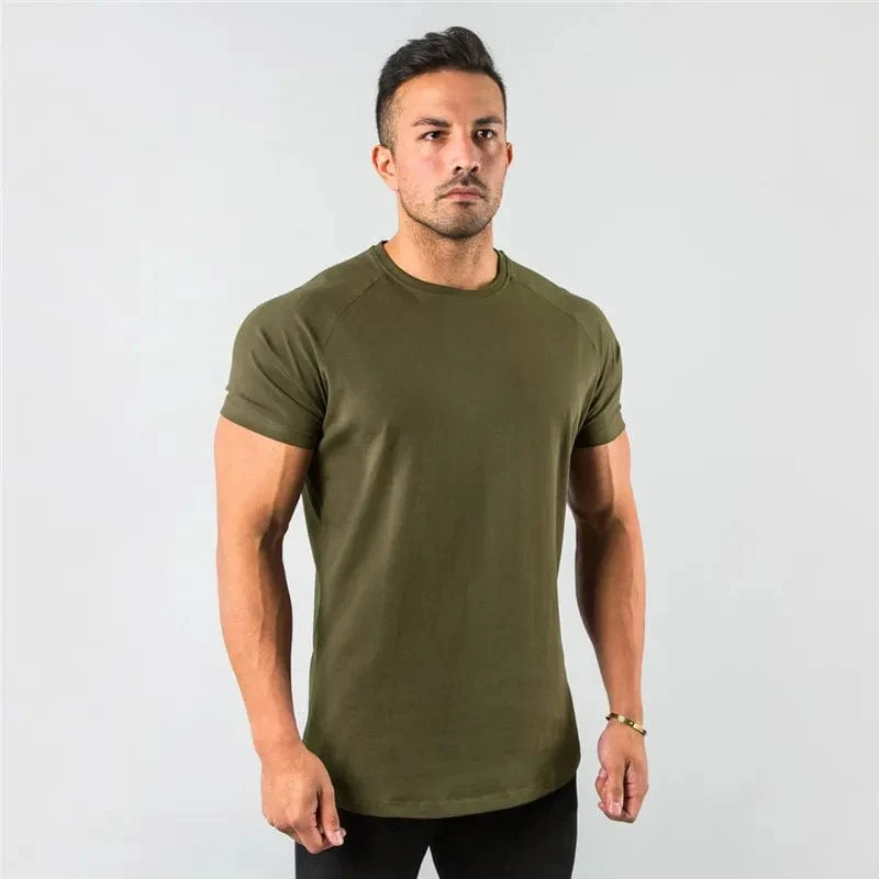 Neue Mode Plain Tops Tees Fitness Herren T Shirt Kurzarm Muscle Jogger Bodybuilding T-shirt Männliche Fitness-Studio Kleidung Slim fit Shirt