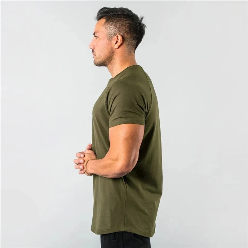 Neue Mode Plain Tops Tees Fitness Herren T Shirt Kurzarm Muscle Jogger Bodybuilding T-shirt Männliche Fitness-Studio Kleidung Slim fit Shirt