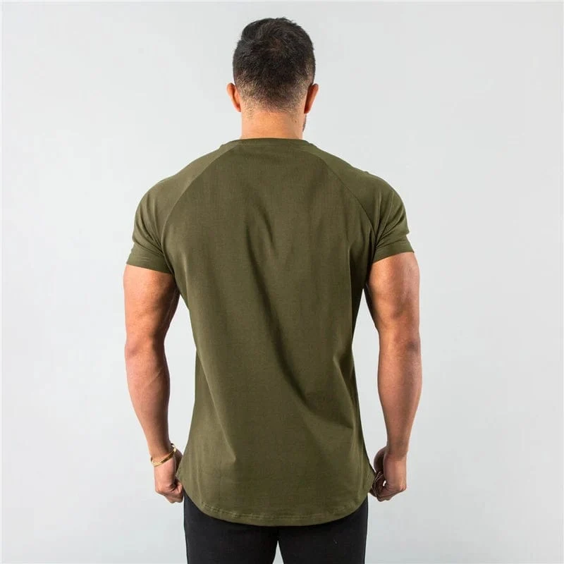 Neue Mode Plain Tops Tees Fitness Herren T Shirt Kurzarm Muscle Jogger Bodybuilding T-shirt Männliche Fitness-Studio Kleidung Slim fit Shirt