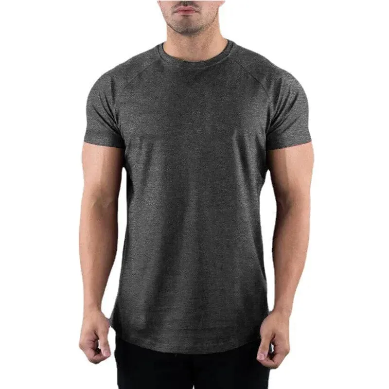 Neue Mode Plain Tops Tees Fitness Herren T Shirt Kurzarm Muscle Jogger Bodybuilding T-shirt Männliche Fitness-Studio Kleidung Slim fit Shirt
