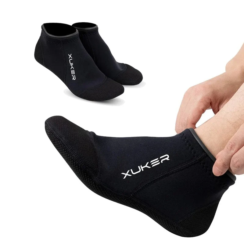 3 mm Neoprensocken für Herren und Damen, für Beachvolleyball, Tauchen, Schwimmen, Schnorcheln, Kajakfahren, niedrig geschnittene Wasserfüßlinge, Flatlock-Nähte
