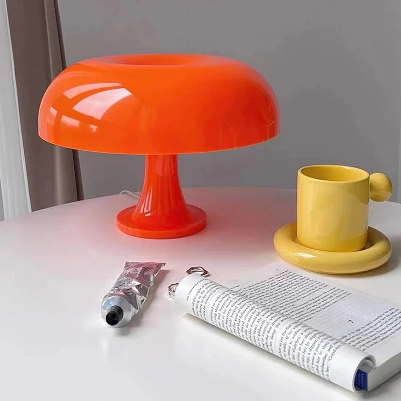 Orange dänische Pilz Tischlampe Ornament Licht für Schlafzimmer Innenbeleuchtung Schreibtischlampe Nachttischlampen Dekoration Beleuchtung