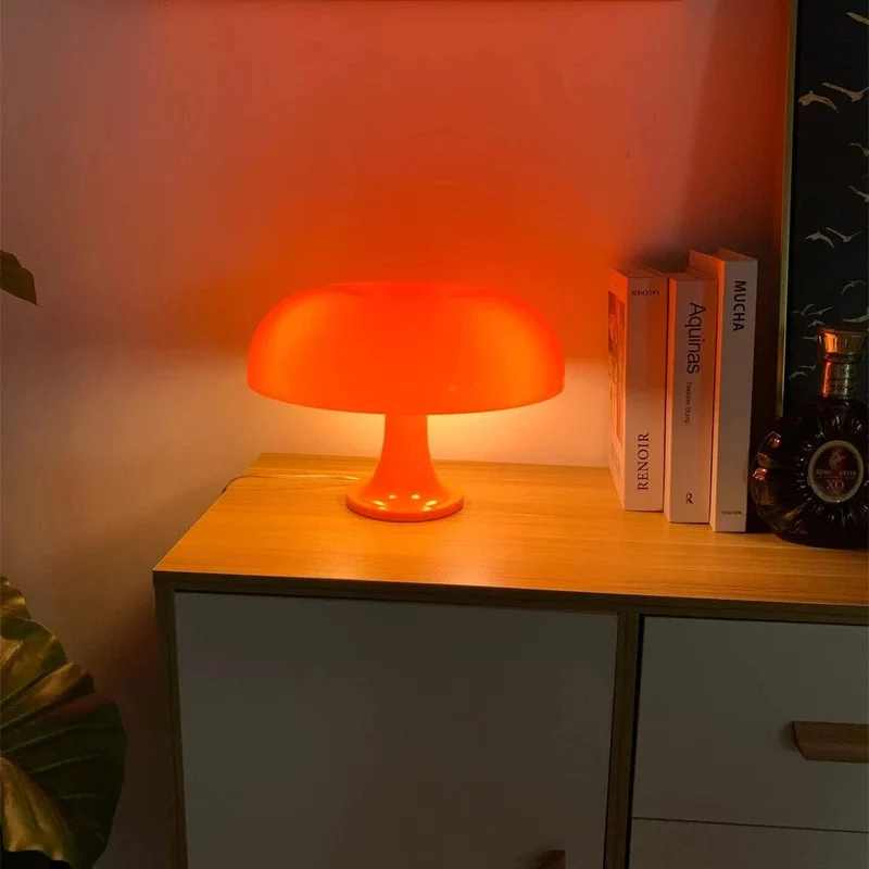 Orange dänische Pilz Tischlampe Ornament Licht für Schlafzimmer Innenbeleuchtung Schreibtischlampe Nachttischlampen Dekoration Beleuchtung
