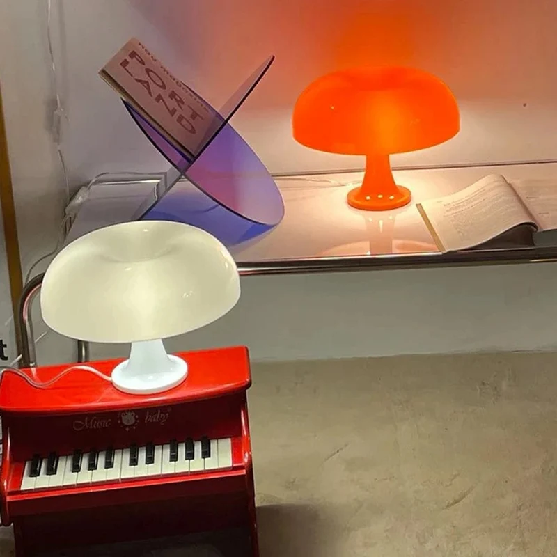 Orange dänische Pilz Tischlampe Ornament Licht für Schlafzimmer Innenbeleuchtung Schreibtischlampe Nachttischlampen Dekoration Beleuchtung
