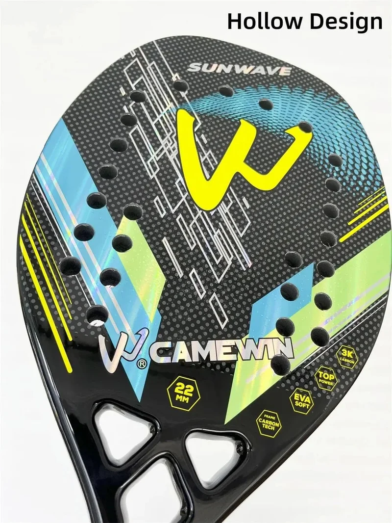 Strand-Tennisschläger 3K Camewin Vollcarbon-Ballschläger mit rauer Oberfläche für Männer und Frauen im Freien