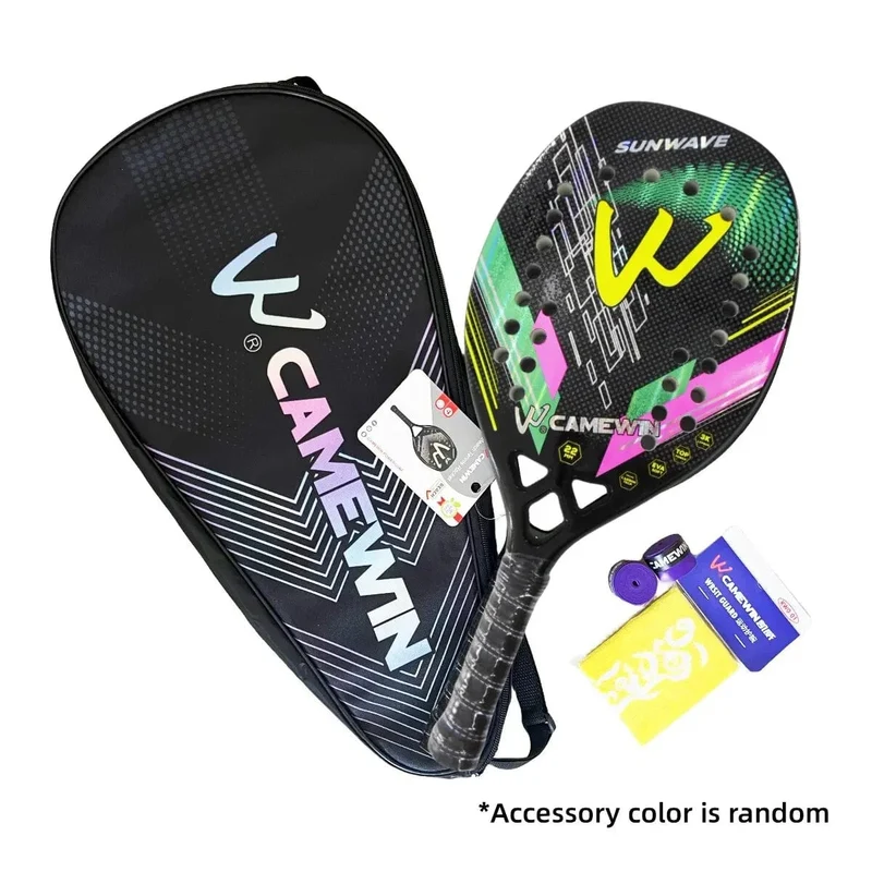 Strand-Tennisschläger 3K Camewin Vollcarbon-Ballschläger mit rauer Oberfläche für Männer und Frauen im Freien