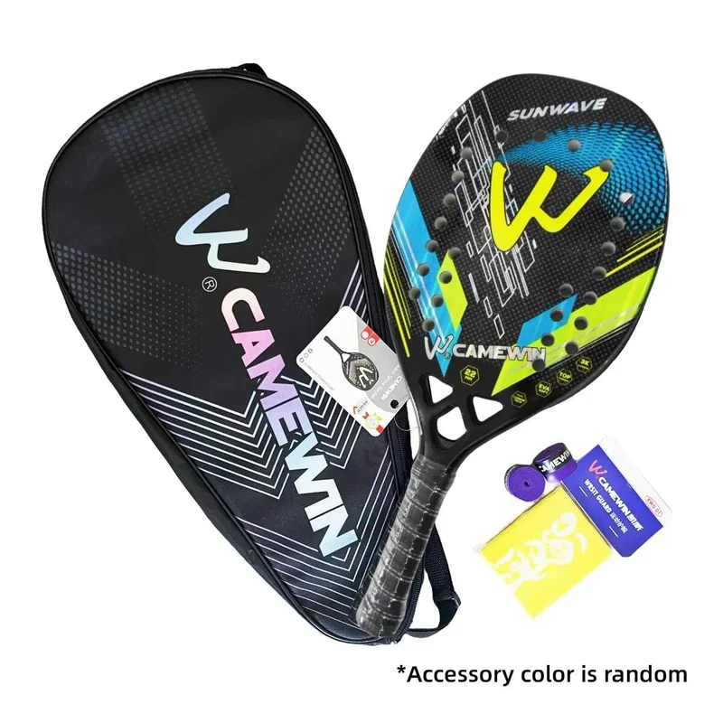 Strand-Tennisschläger 3K Camewin Vollcarbon-Ballschläger mit rauer Oberfläche für Männer und Frauen im Freien