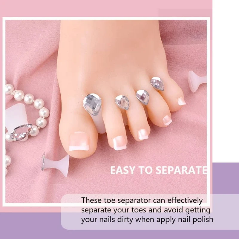 8-teiliger süßer Zehentrenner aus weichem Silikon für Nagellack, Satz Zehenabstandshalter für Füße. Tragen Sie während der Pediküre Nagellack auf