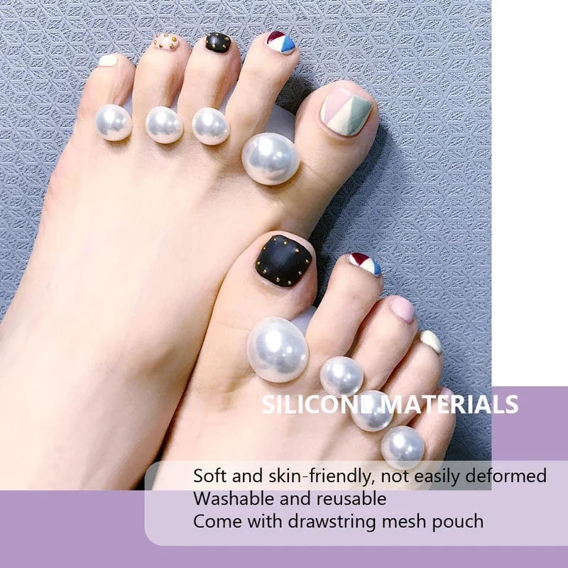 8-teiliger süßer Zehentrenner aus weichem Silikon für Nagellack, Satz Zehenabstandshalter für Füße. Tragen Sie während der Pediküre Nagellack auf