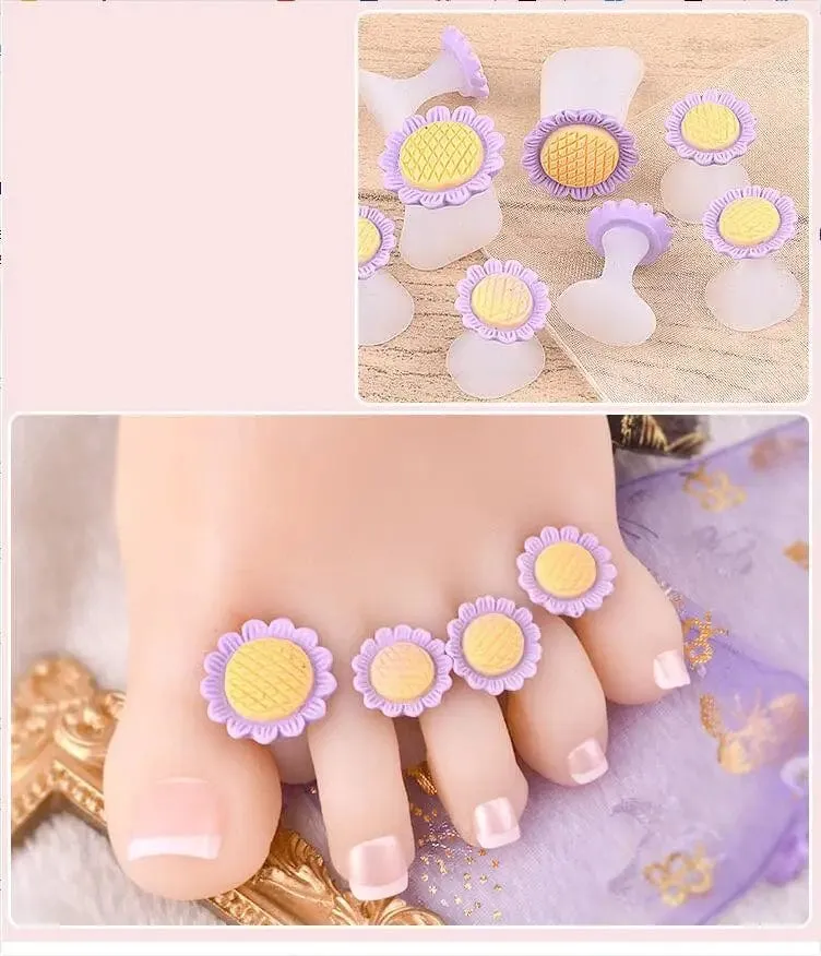 8-teiliger süßer Zehentrenner aus weichem Silikon für Nagellack, Satz Zehenabstandshalter für Füße. Tragen Sie während der Pediküre Nagellack auf