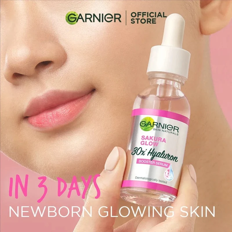 Sakura Glow 30x Hyaluronic Booster Hautpflege Gesichtsserum Natürliches Glow Serum Pflegendes Serum Gesichtsfeuchtigkeitscreme