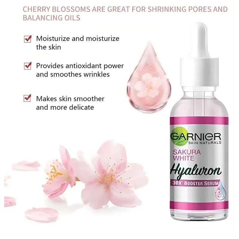 Sakura Glow 30x Hyaluronic Booster Hautpflege Gesichtsserum Natürliches Glow Serum Pflegendes Serum Gesichtsfeuchtigkeitscreme