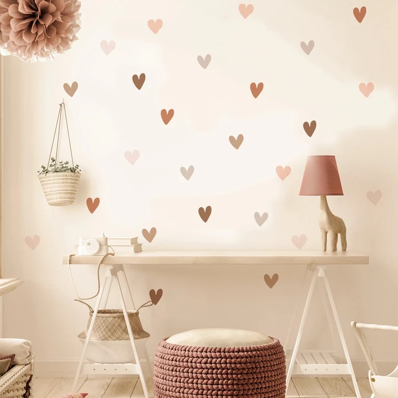 Boho Herzen Kreative Wandaufkleber Für Kinder Baby Mädchen Jungen Kinderzimmer Wandkunst Aufkleber Vinyl Wandbild Kinder Schlafzimmer Wohnkultur