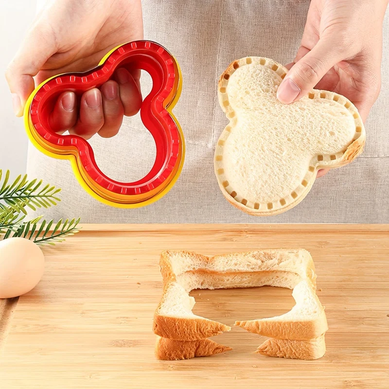 1 Edelstahl-Schneideform in Bärenform, Sandwich-Schneideform mit Handschutz, Brotform, multifunktionale Sandwich-, Toast-, Obst-Schneideform, Keksform, DIY-Backform