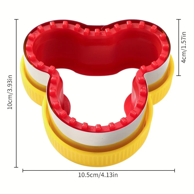 1 Edelstahl-Schneideform in Bärenform, Sandwich-Schneideform mit Handschutz, Brotform, multifunktionale Sandwich-, Toast-, Obst-Schneideform, Keksform, DIY-Backform