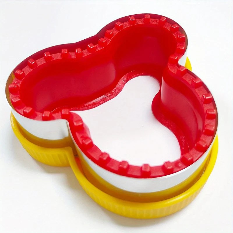 1 Edelstahl-Schneideform in Bärenform, Sandwich-Schneideform mit Handschutz, Brotform, multifunktionale Sandwich-, Toast-, Obst-Schneideform, Keksform, DIY-Backform