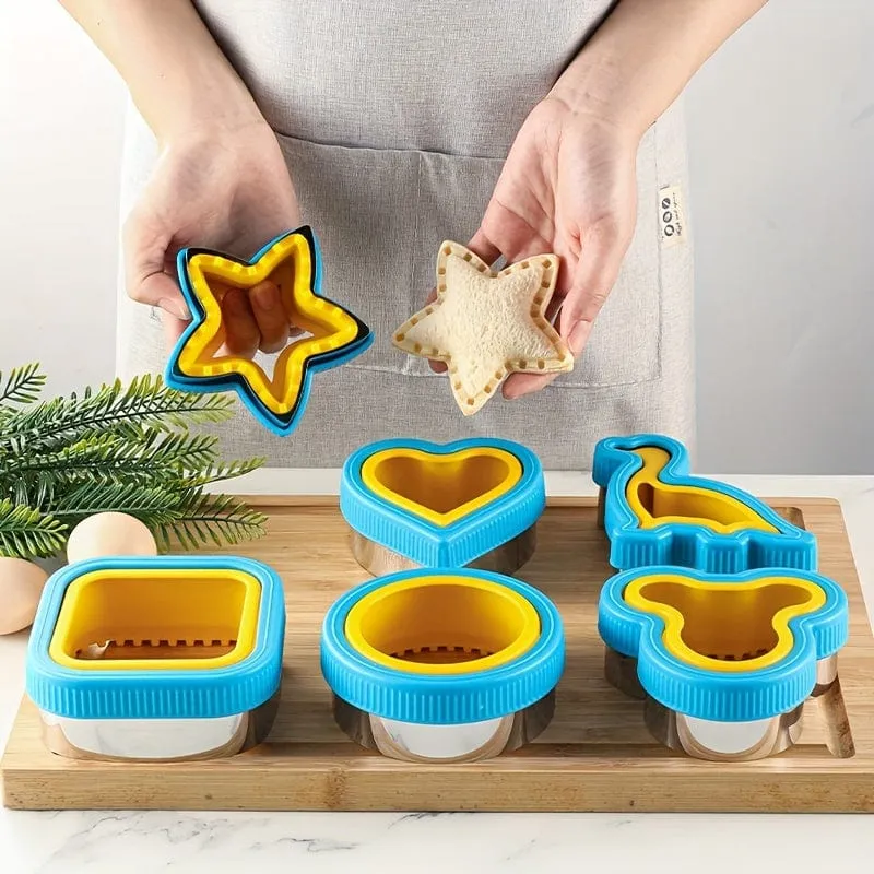 1 Edelstahl-Schneideform in Bärenform, Sandwich-Schneideform mit Handschutz, Brotform, multifunktionale Sandwich-, Toast-, Obst-Schneideform, Keksform, DIY-Backform