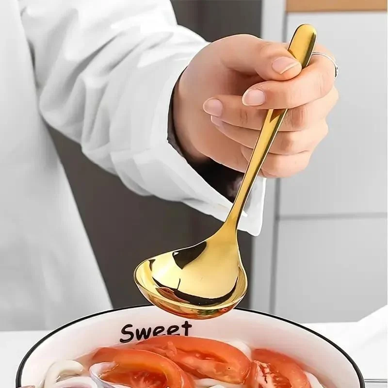 1pc, 304 Edelstahl Verdickung Löffel Kreative Lange Griff Hotel Hot Pot Löffel Suppe Schöpfen Hause Küche Wesentliche werkzeuge