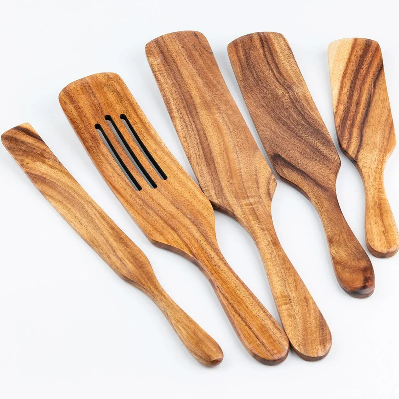 5-teiliges Holzspatel-Kochgeschirr-Set, Kochutensilien aus Holz