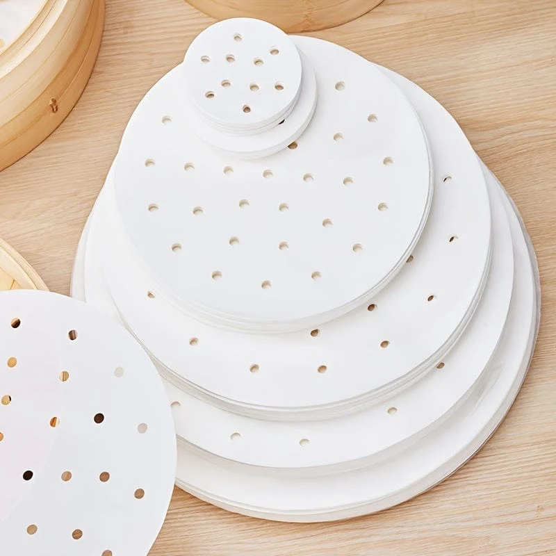 100 Stück antihaftbeschichtetes Dampfgarpapier für gesundes und einfaches Kochen – Einweg-Dampftuch in Lebensmittelqualität für Heißluftfritteuse, Ofen und Backen – einfache Reinigung und sichere Verwendung