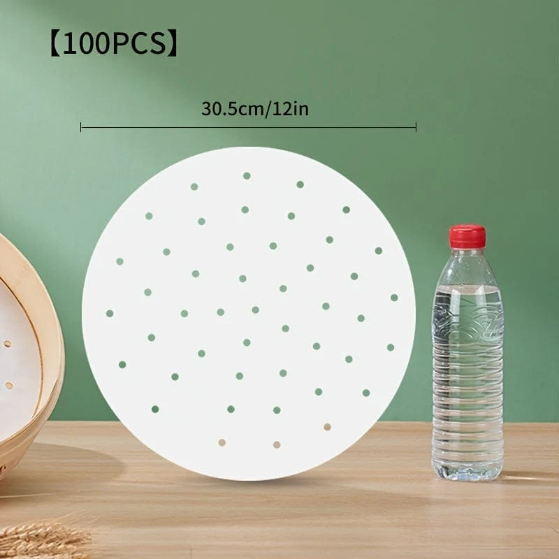 100 Stück antihaftbeschichtetes Dampfgarpapier für gesundes und einfaches Kochen – Einweg-Dampftuch in Lebensmittelqualität für Heißluftfritteuse, Ofen und Backen – einfache Reinigung und sichere Verwendung