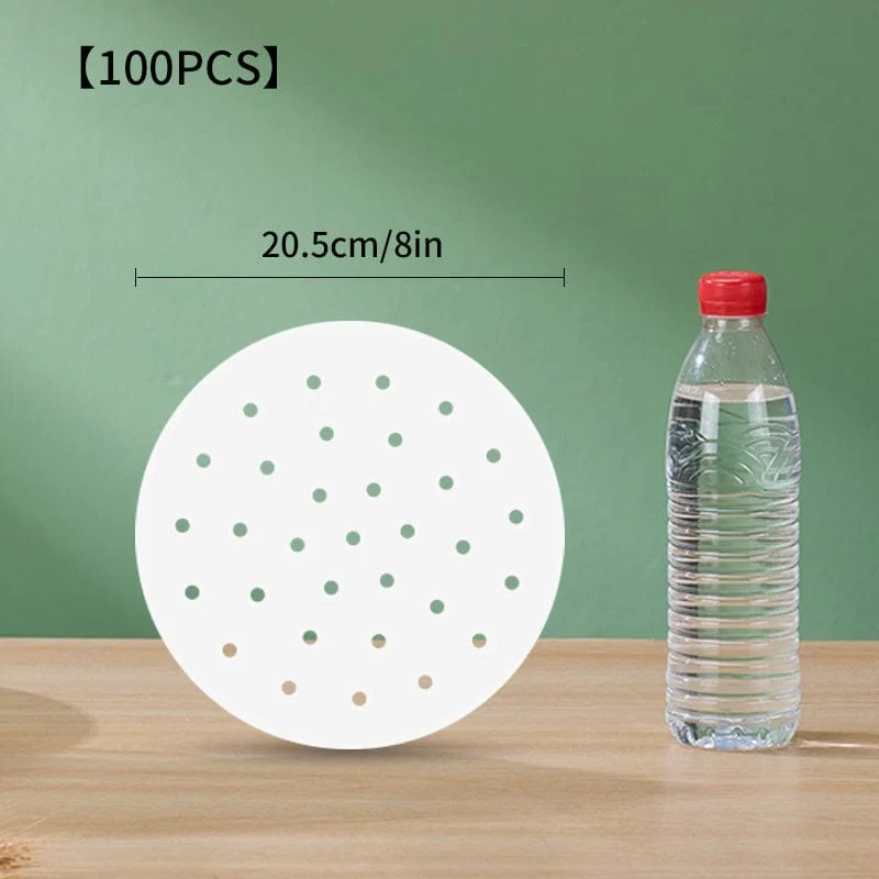 100 Stück antihaftbeschichtetes Dampfgarpapier für gesundes und einfaches Kochen – Einweg-Dampftuch in Lebensmittelqualität für Heißluftfritteuse, Ofen und Backen – einfache Reinigung und sichere Verwendung