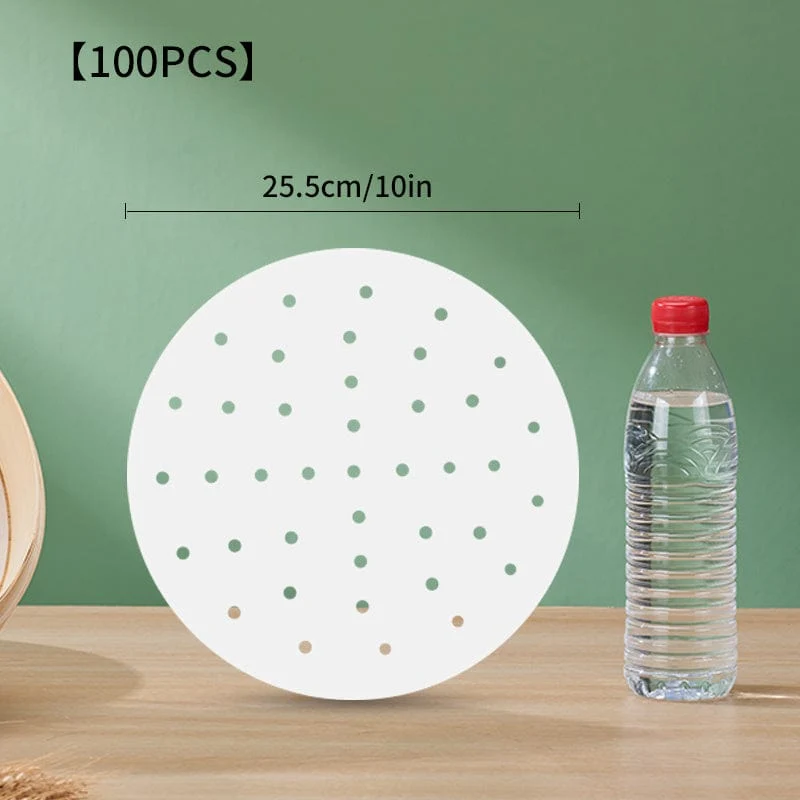100 Stück antihaftbeschichtetes Dampfgarpapier für gesundes und einfaches Kochen – Einweg-Dampftuch in Lebensmittelqualität für Heißluftfritteuse, Ofen und Backen – einfache Reinigung und sichere Verwendung