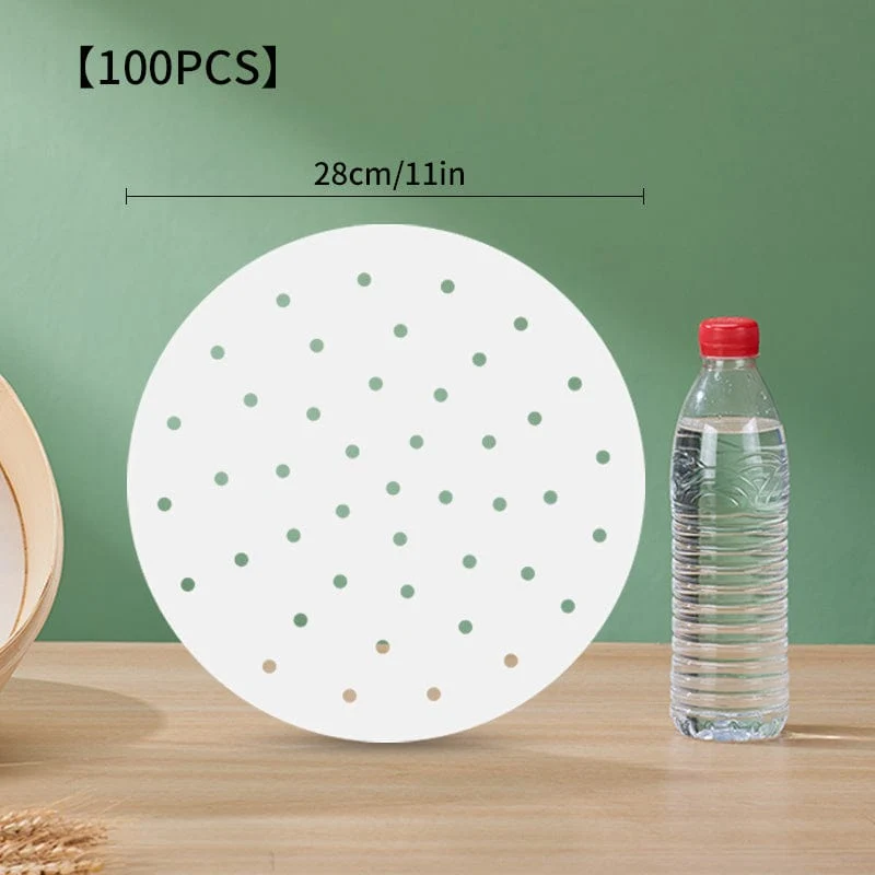 100 Stück antihaftbeschichtetes Dampfgarpapier für gesundes und einfaches Kochen – Einweg-Dampftuch in Lebensmittelqualität für Heißluftfritteuse, Ofen und Backen – einfache Reinigung und sichere Verwendung