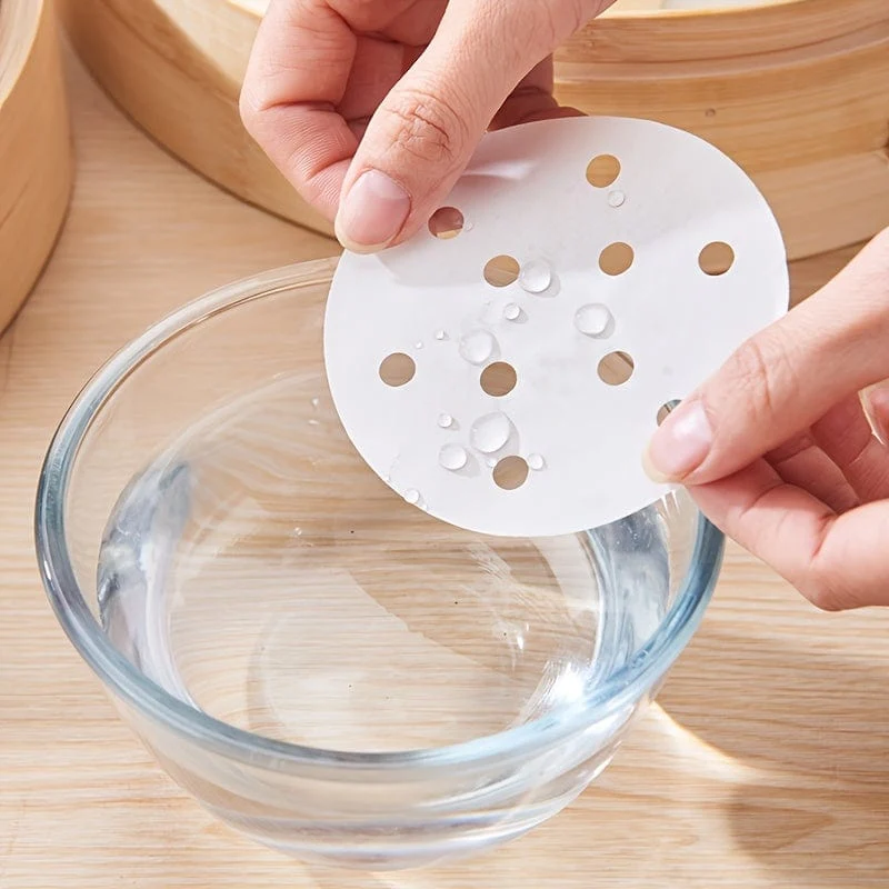 100 Stück antihaftbeschichtetes Dampfgarpapier für gesundes und einfaches Kochen – Einweg-Dampftuch in Lebensmittelqualität für Heißluftfritteuse, Ofen und Backen – einfache Reinigung und sichere Verwendung