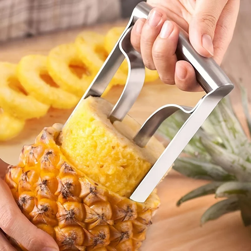 1 Stück Edelstahl-Ananas-Fleischextraktor, Ananasmesser, Ananaskernschäler für Zuhause, Restaurant, Küchenutensilien, 7.87"×3.94"×3.94"