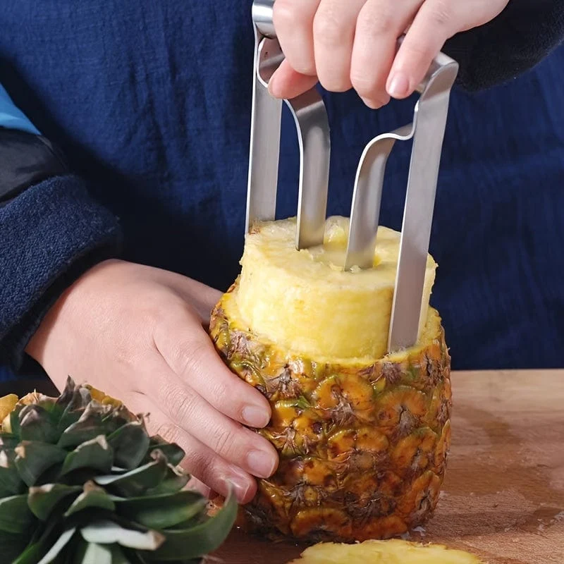 1 Stück Edelstahl-Ananas-Fleischextraktor, Ananasmesser, Ananaskernschäler für Zuhause, Restaurant, Küchenutensilien, 7.87"×3.94"×3.94"
