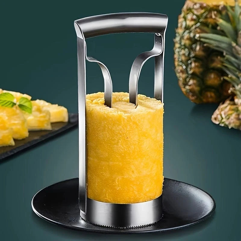 1 Stück Edelstahl-Ananas-Fleischextraktor, Ananasmesser, Ananaskernschäler für Zuhause, Restaurant, Küchenutensilien, 7.87"×3.94"×3.94"