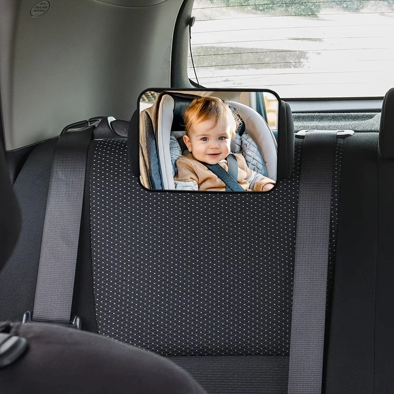 Crashgetesteter und zertifizierter, bruchsicherer Autospiegel für nach hinten gerichtete Kleinkinder mit breiter, kristallklarer Sicht