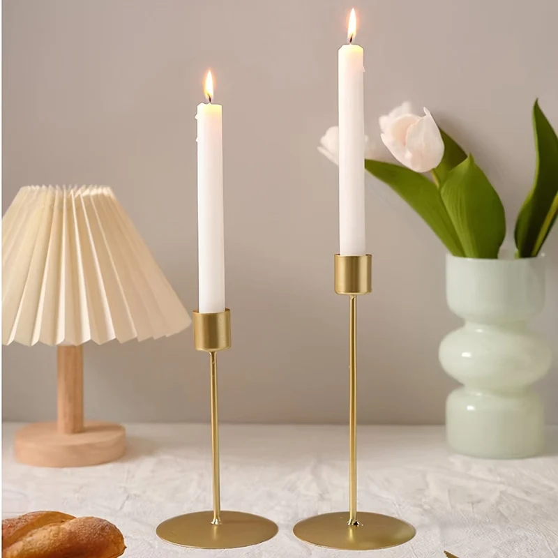 2 Stück Kerzenhalter, Kerzenhalter, für Foto-Requisiten bei Kerzenlicht, Hochzeitstag, Geburtstag, Tisch, Wohnzimmer, Heimdekoration, Valentinstag, Neujahr, Weihnachten
