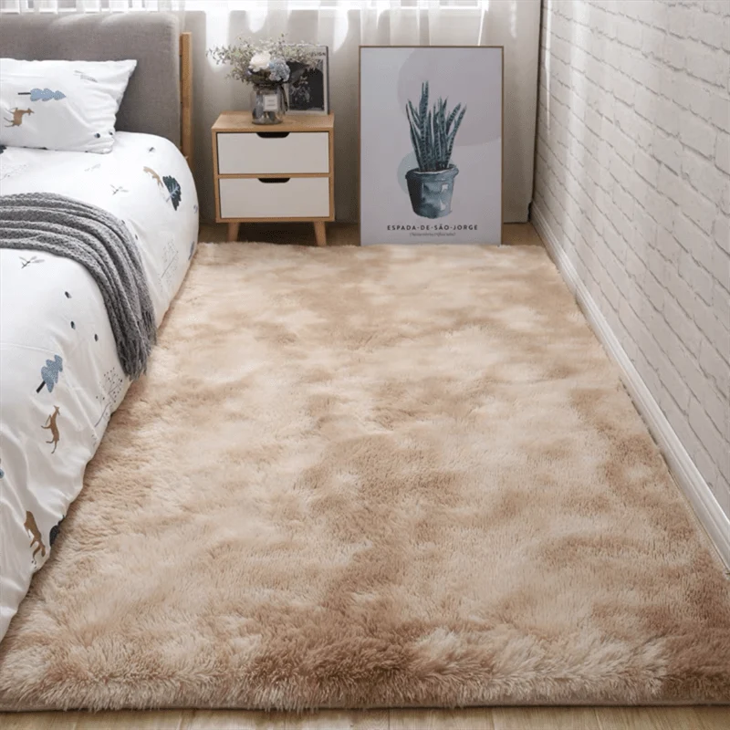1 Stück, weiche Teppiche für Schlafzimmer, flauschig, rutschfest, flauschig, flauschig, Plüsch, weich, zotteliger Nachttischteppich, Batik-Wohnzimmerteppich für Mädchen, Kinder, Babys, Teenager, Wohnheim, Heimdekoration, Schlafzimmer, Wohnzimmer, Kinderzimmer, 31.5 x 62.99 cm
