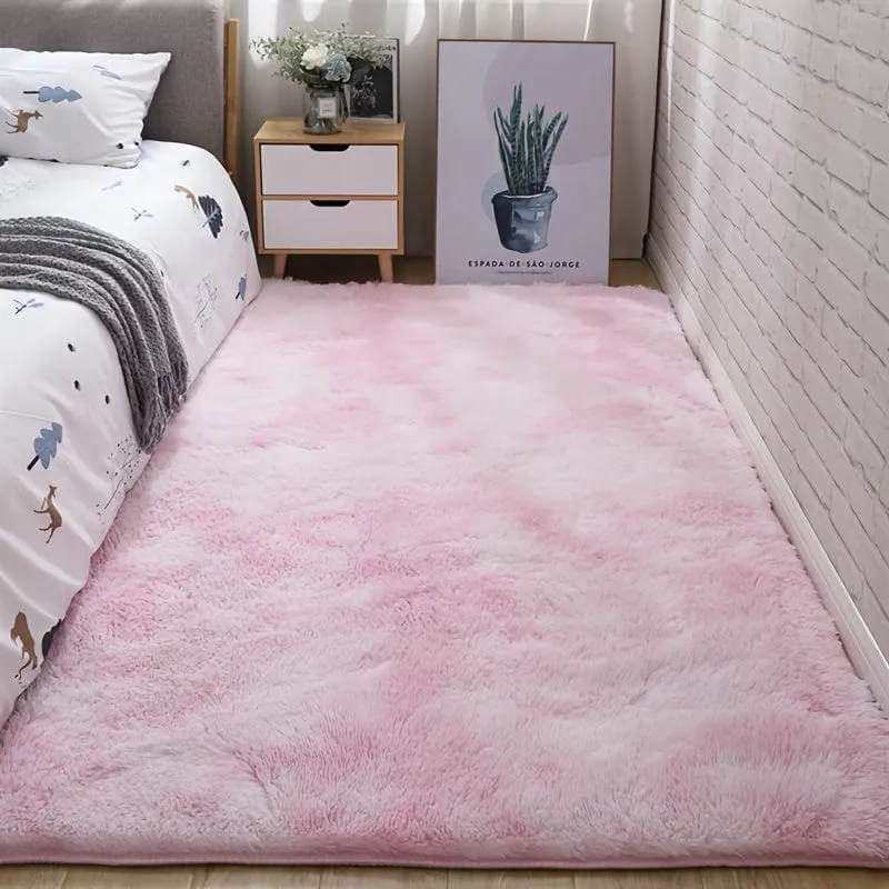 1 Stück, weiche Teppiche für Schlafzimmer, flauschig, rutschfest, flauschig, flauschig, Plüsch, weich, zotteliger Nachttischteppich, Batik-Wohnzimmerteppich für Mädchen, Kinder, Babys, Teenager, Wohnheim, Heimdekoration, Schlafzimmer, Wohnzimmer, Kinderzimmer, 31.5 x 62.99 cm